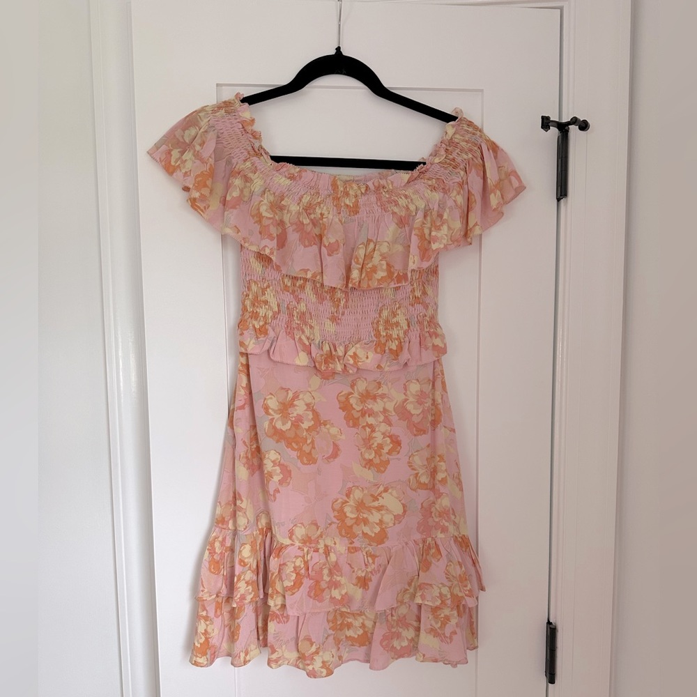ASTR off shoulder mini floral dress